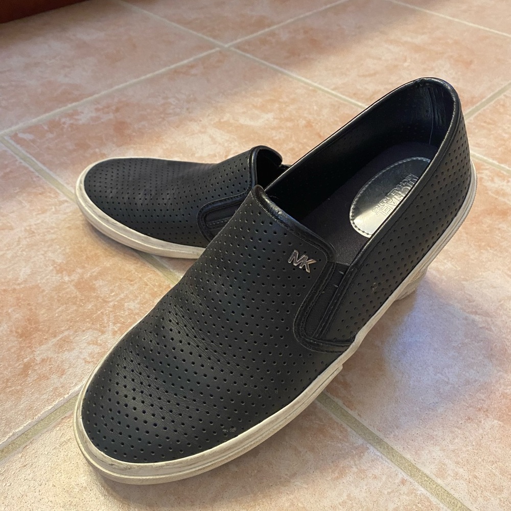 Michael Kors Women's Black Perforated Slip-On Sneakers